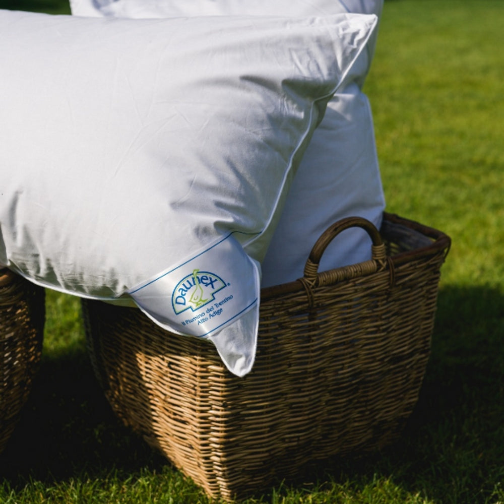 guanciale bianco in piuma all'aperto