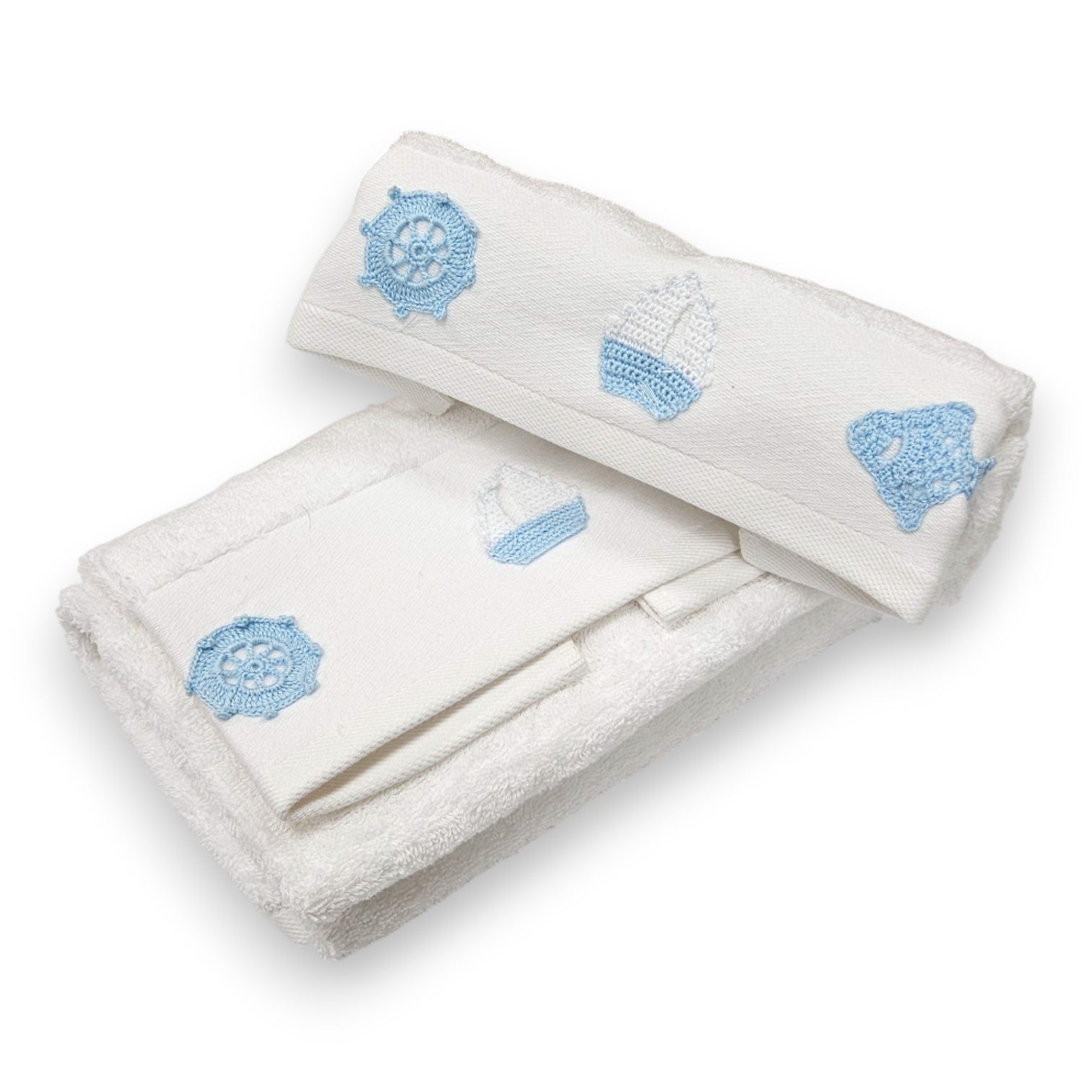 Asciugamani viso e ospite stile marino cotone 500 GSM con ancore e stelle marine
