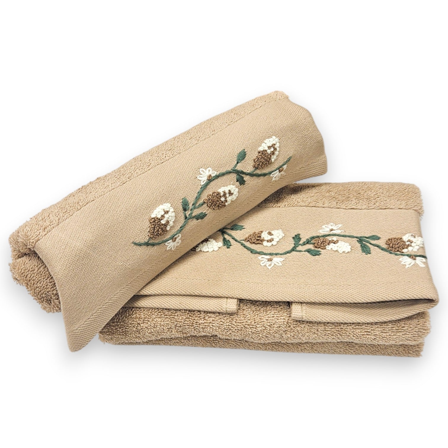 Set asciugamani viso e ospite Marion cotone 500 GSM con design floreale