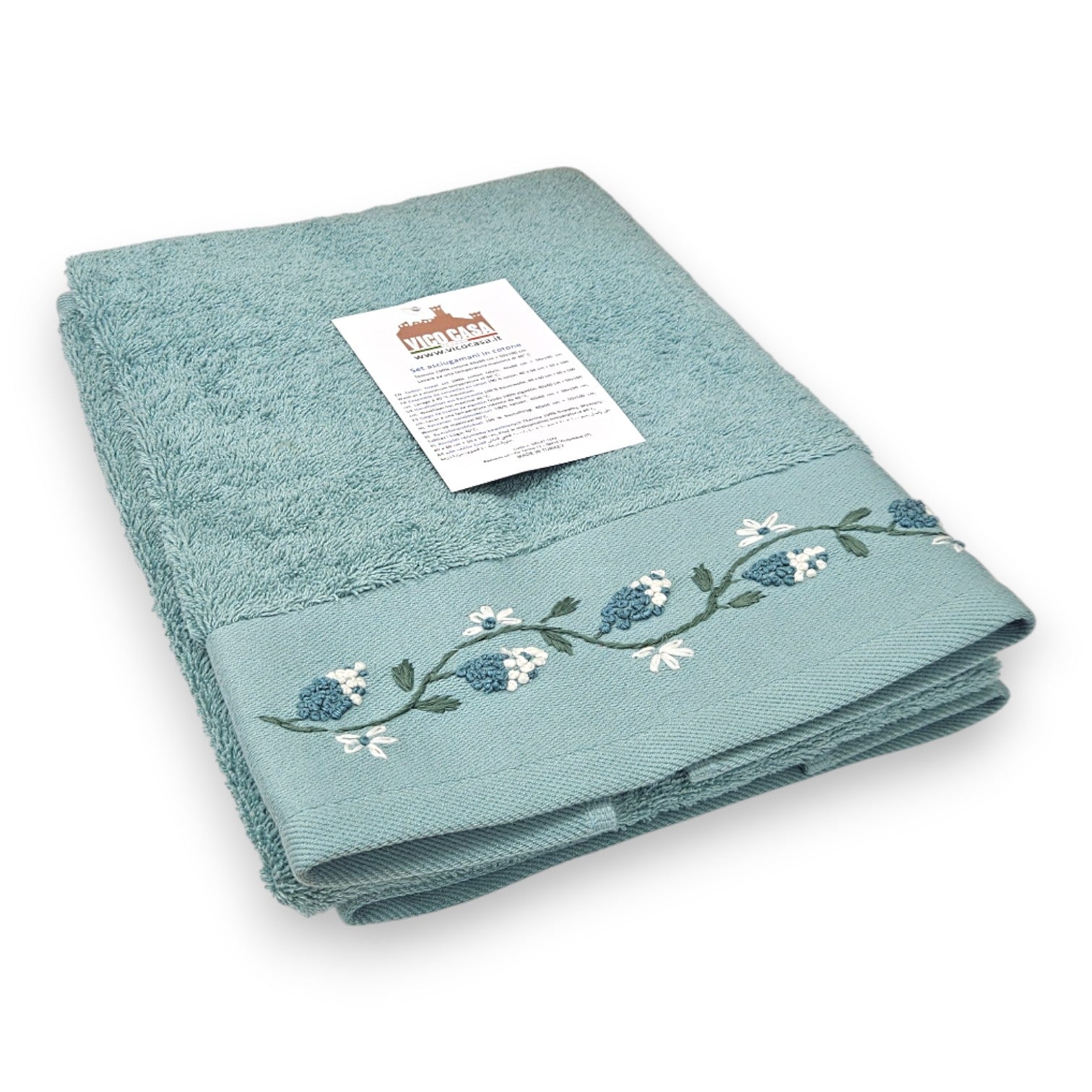 Asciugamani bagno Marion cotone spugna 500 GSM con pattern fiori colorati