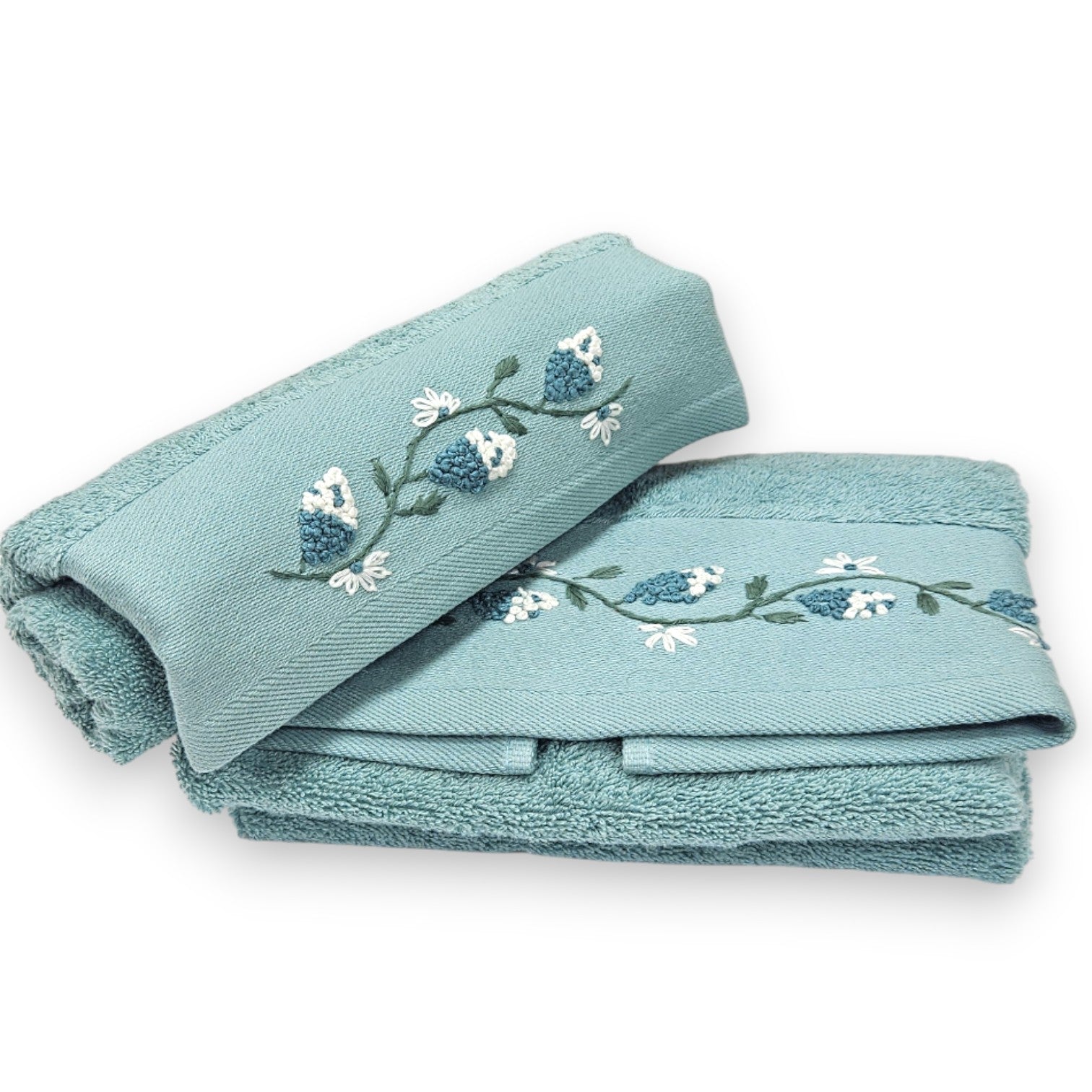 Asciugamani Marion cotone con bordi decorativi floreali per bagno moderno