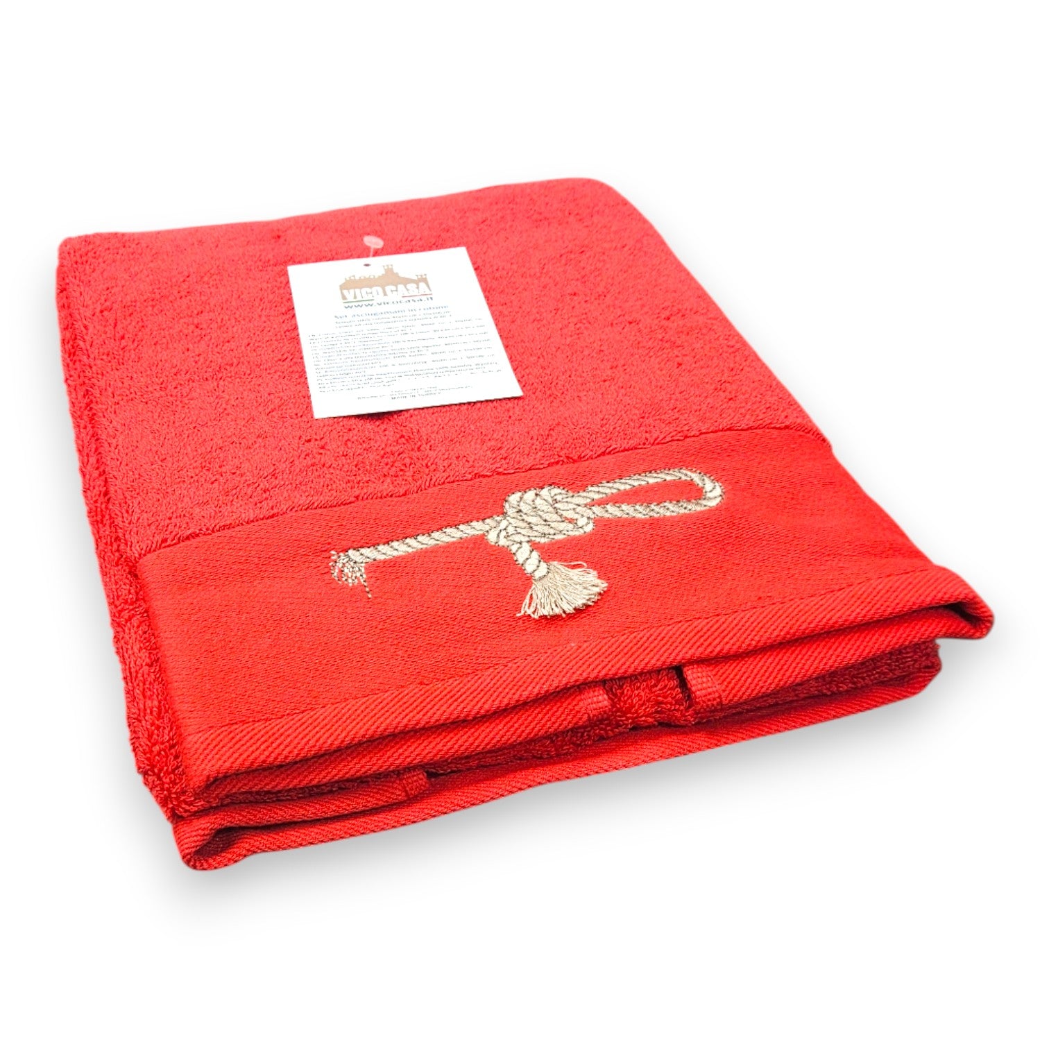 Set asciugamani viso 55x100 e bidet 40x60 rosso