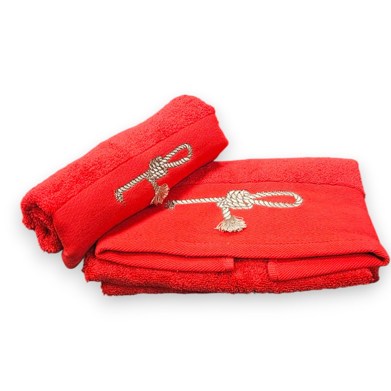 Set asciugamani bagno NODO marino rosso