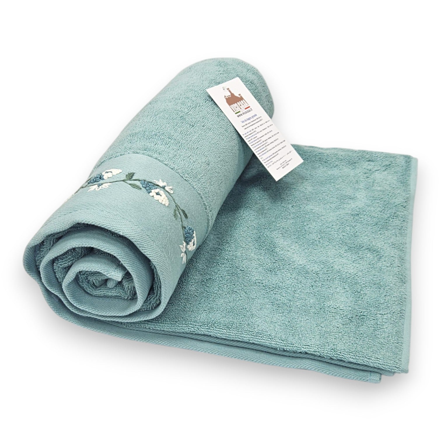 Telo bagno grande Marion con disegno fiori cotone spugna 500 GSM Vico Casa