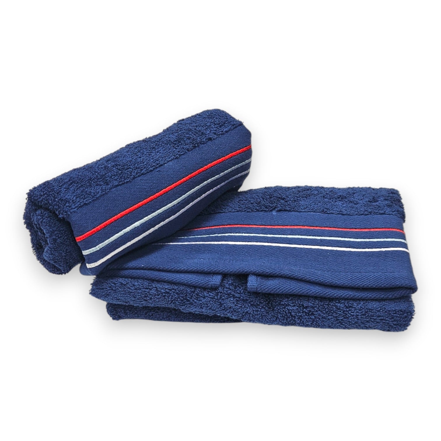 Asciugamani bagno FARO marino blu viso e ospite in cotone