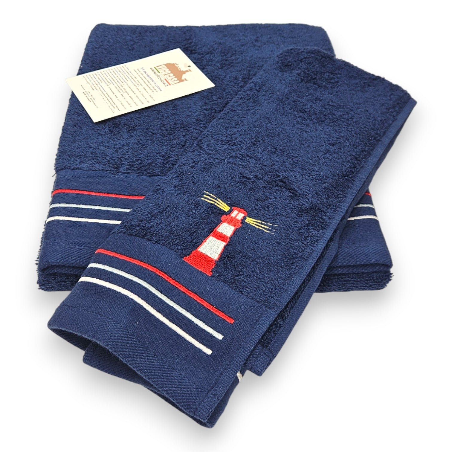Set asciugamani bagno FARO marino modello OMC in cotone 500 GSM