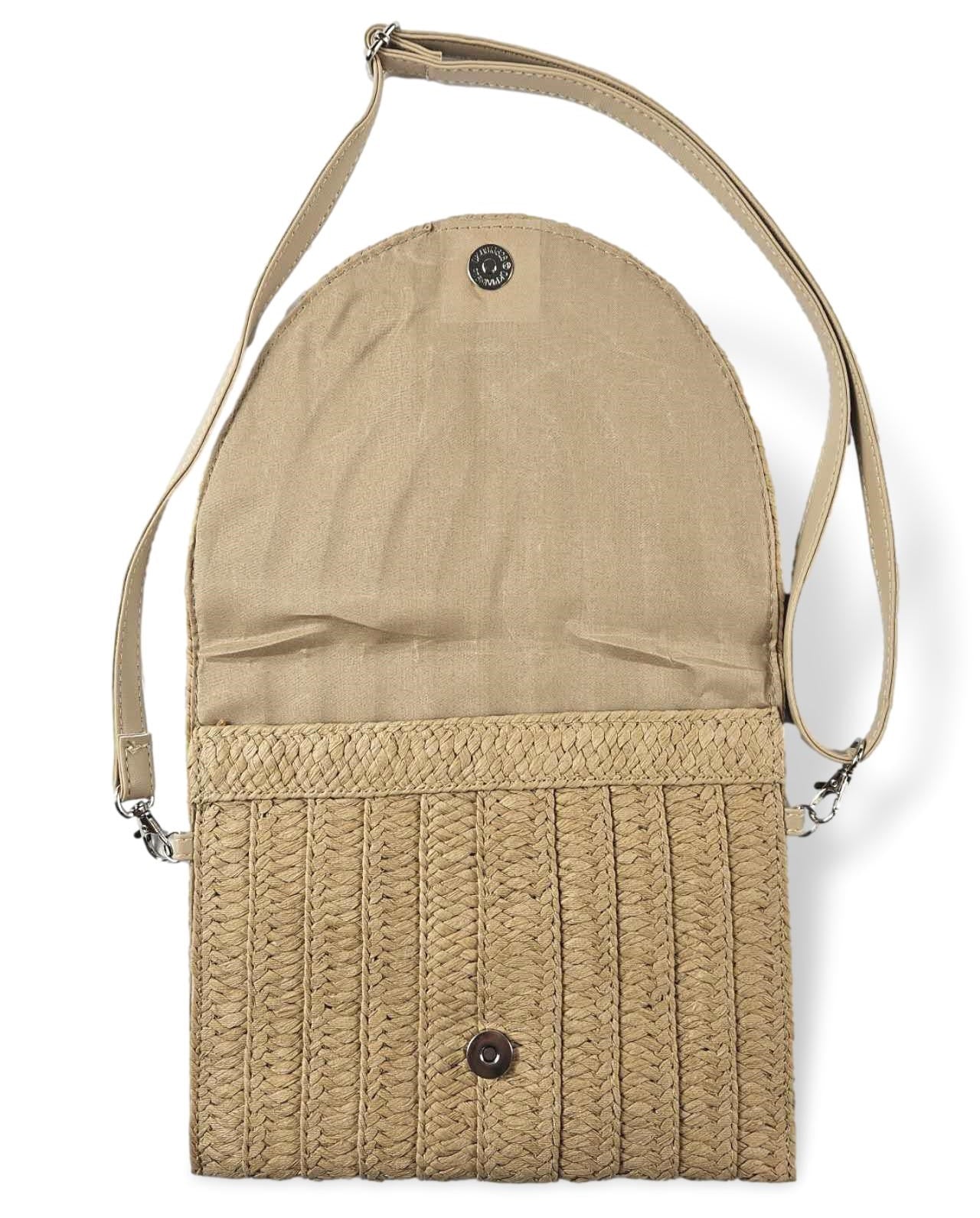 Borsa effetto paglia donna in stile bohémien 24x20cm, (ZX-15041A)