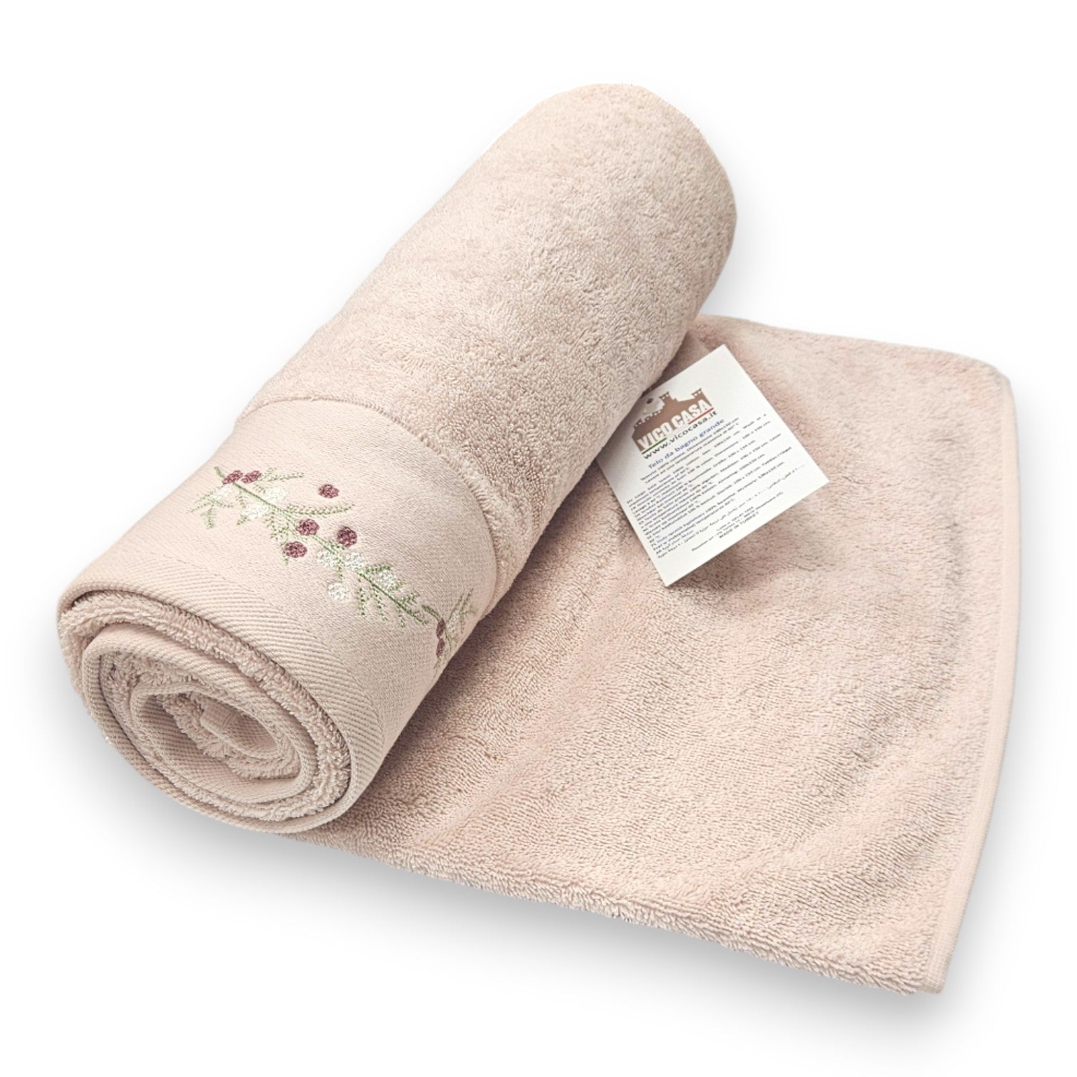 Asciugamani bagno BURGEON con disegno floreale in cotone