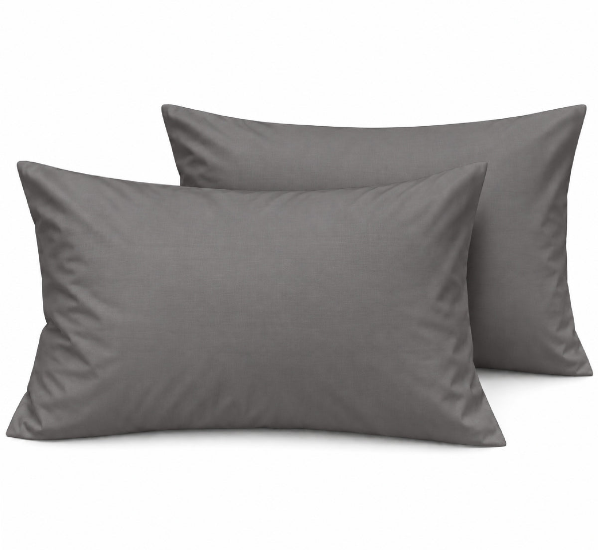 Federe per cuscino letto grigie in cotone percalle