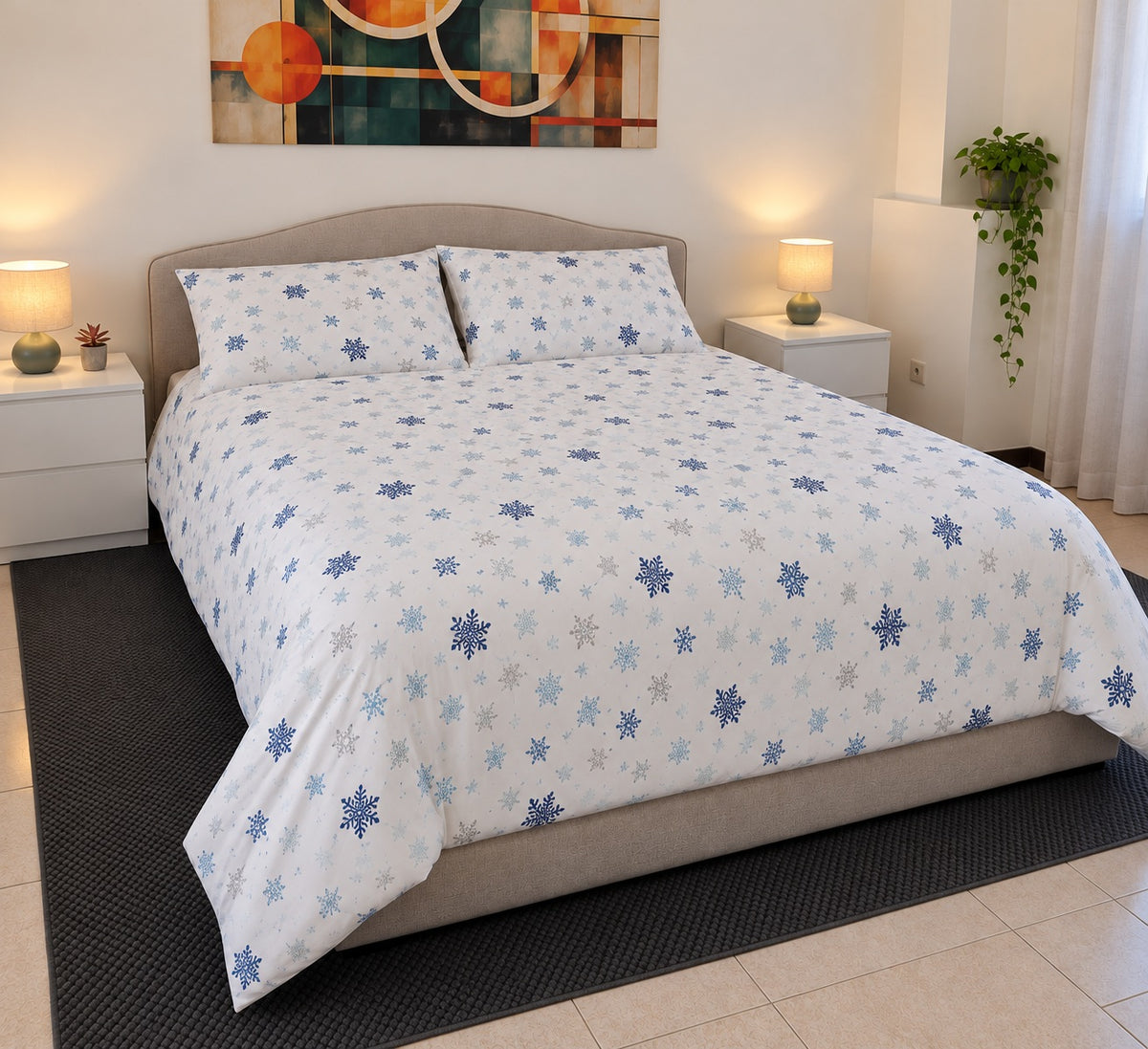 Copripiumino matrimoniale in microfibra 250x220 cm con due federe