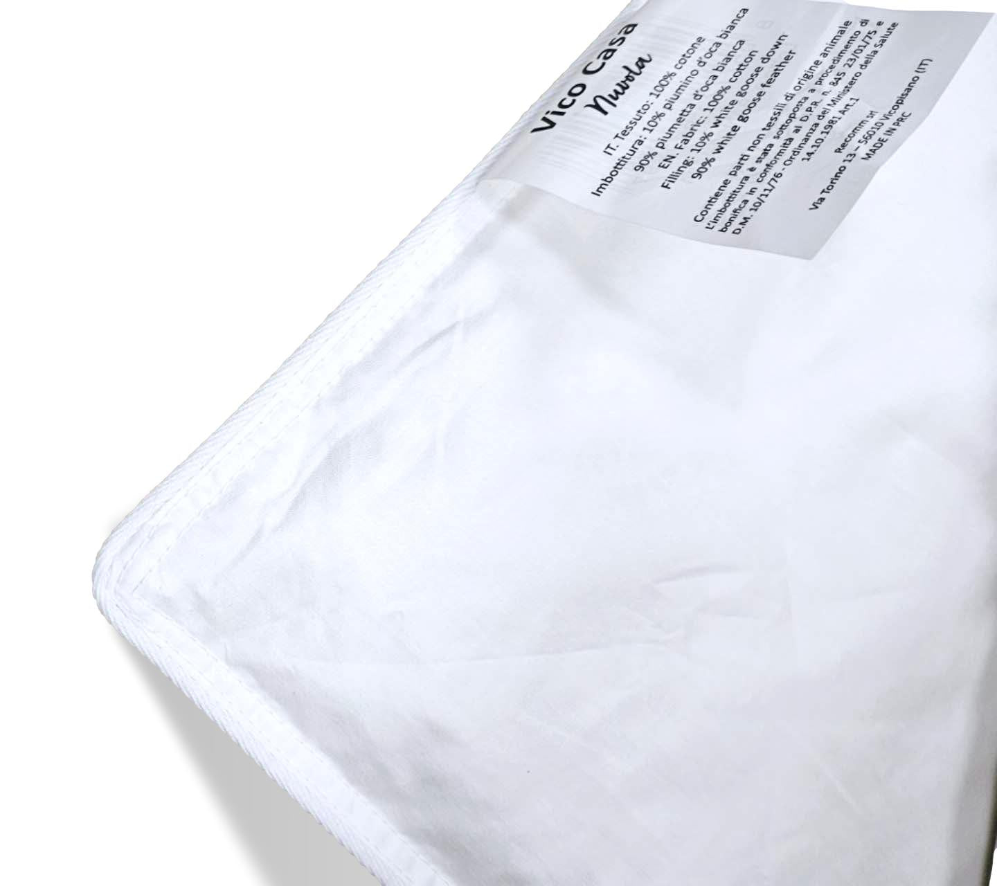 Dettaglio trapuntatura a quadri fissi del piumino NUVOLA