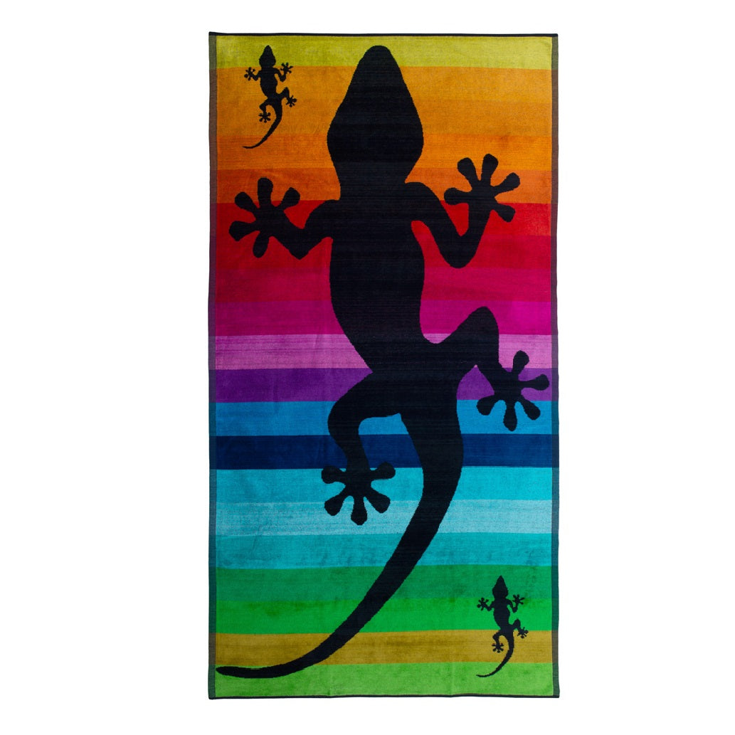 Telo mare in cotone con disegno geko