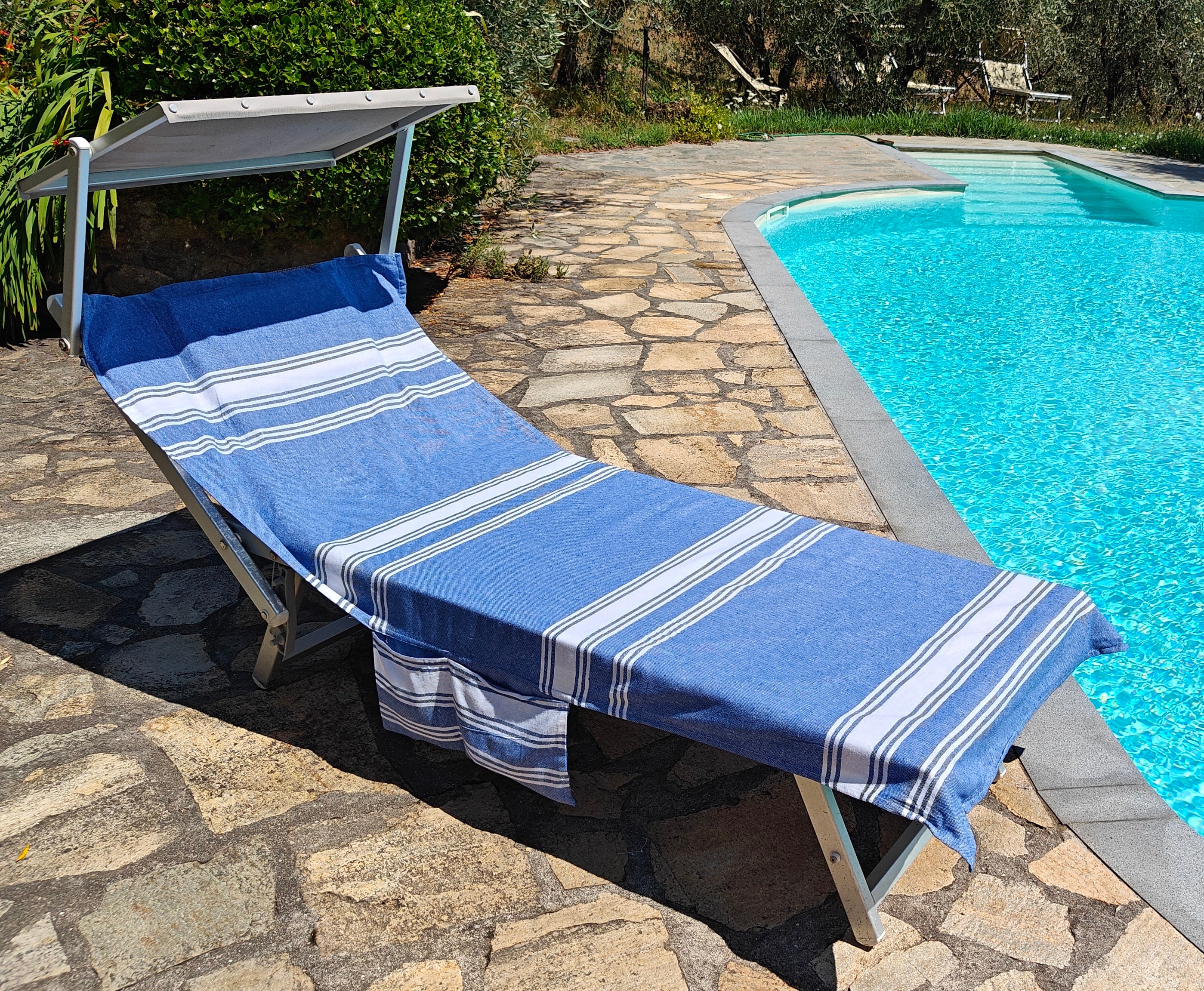 Telo per lettino da mare blu