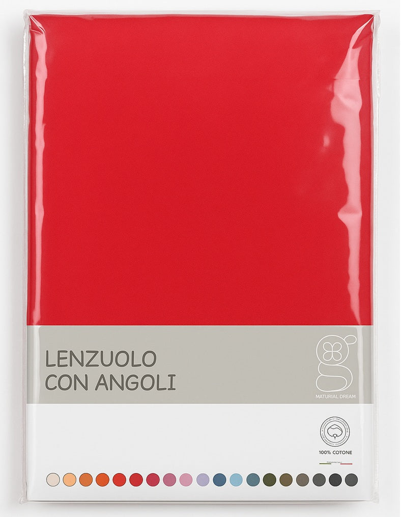 Lenzuolo sotto con angoli, in 100% cotone - Made in Italy, mod. Natural Dream
