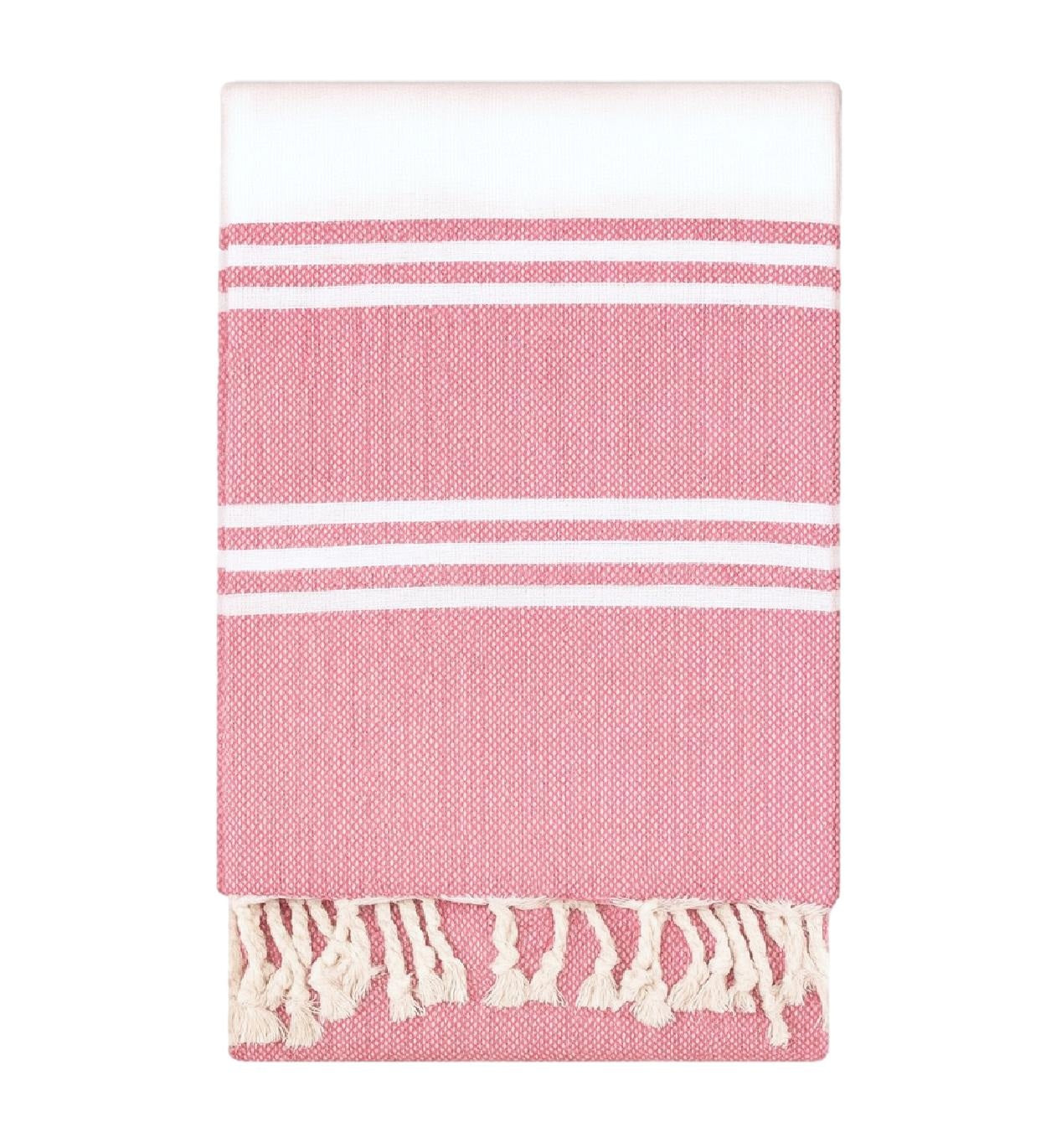 TELO MARE ROSA CON FRANGE