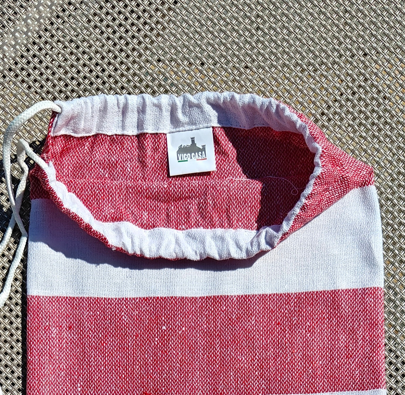 Telo mare per lettino da spiaggia, modello Versilia – 100% cotone, con tasche e cuscino