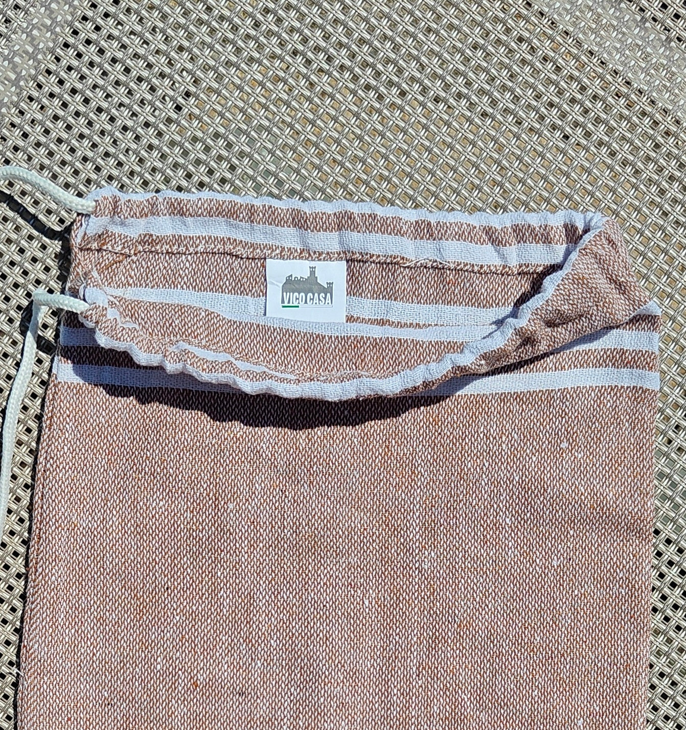 Telo per lettino da mare in cotone con elastici, tasche e cuscino – Palau