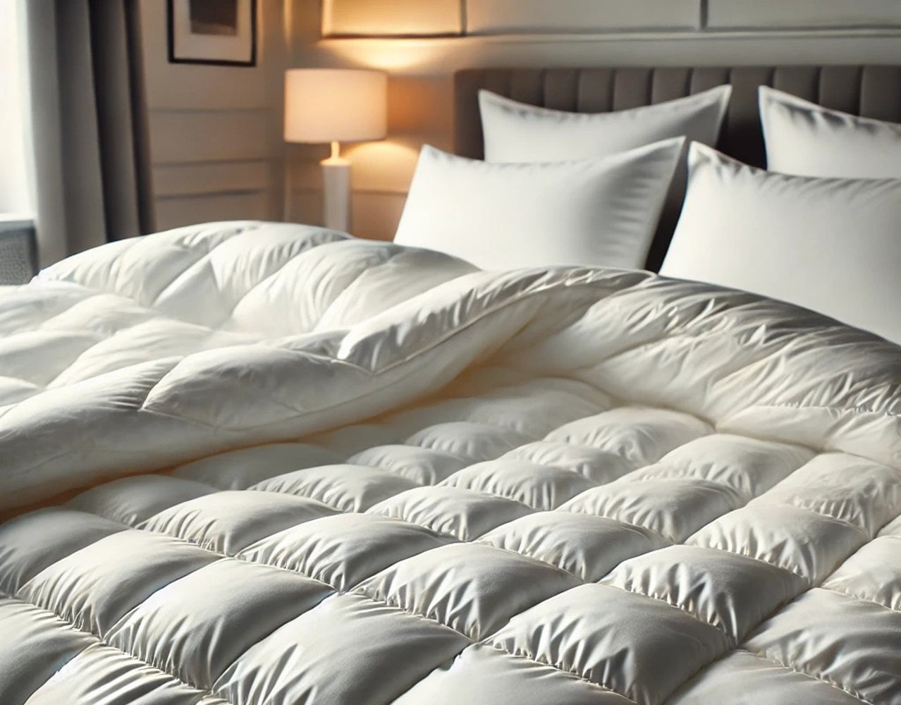 Piumino letto NUVOLA matrimoniale 250x200 in piuma d’oca, calore 4/5