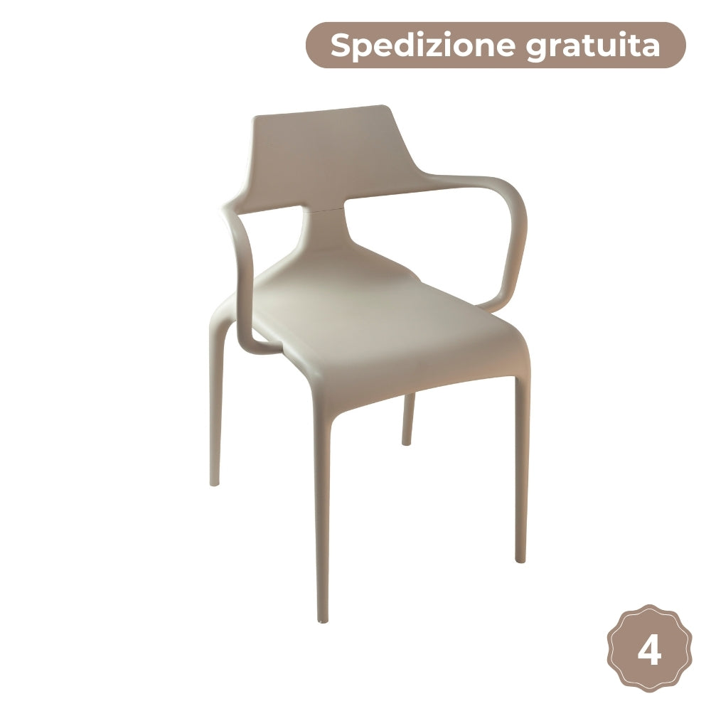 Set 4 sedie Shark in polipropilene