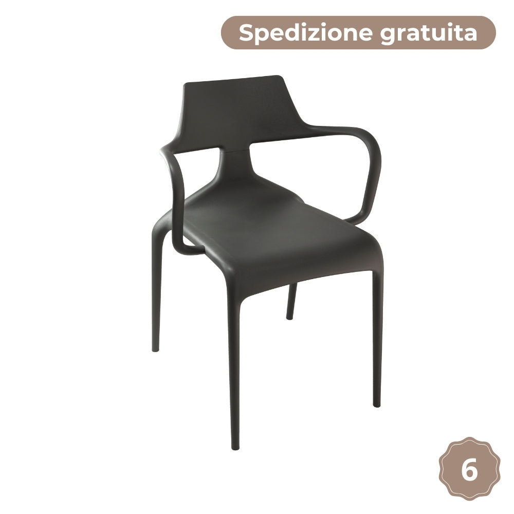 Set 6 sedie Shark in polipropilene