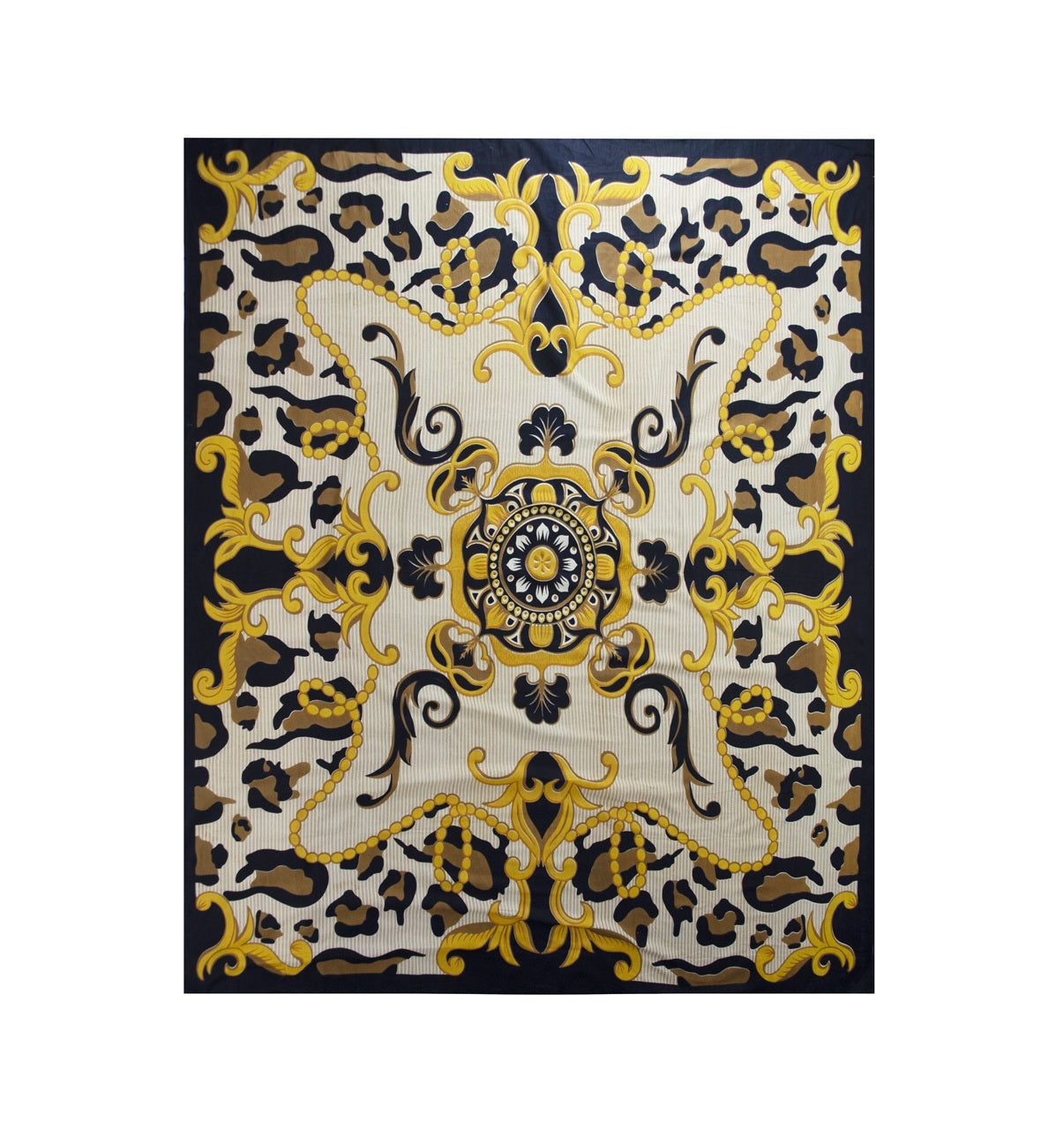 Telo mare XXL formato famiglia, multiuso, in cotone, Batik Barocco