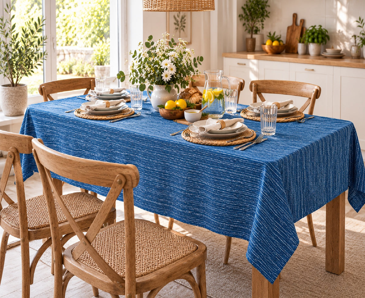 Tovaglia copritavolo Charme blu rettangolare