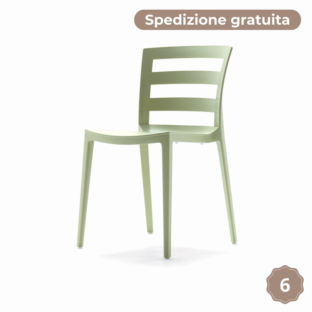 Set 6 sedie Town in polipropilene