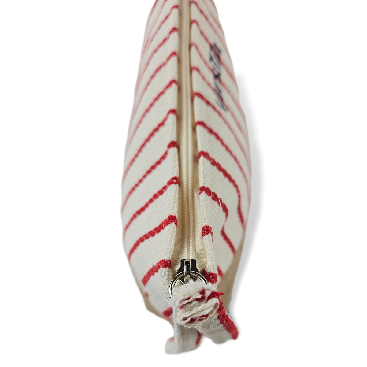 chiusura con cerniera pochette mare a righe