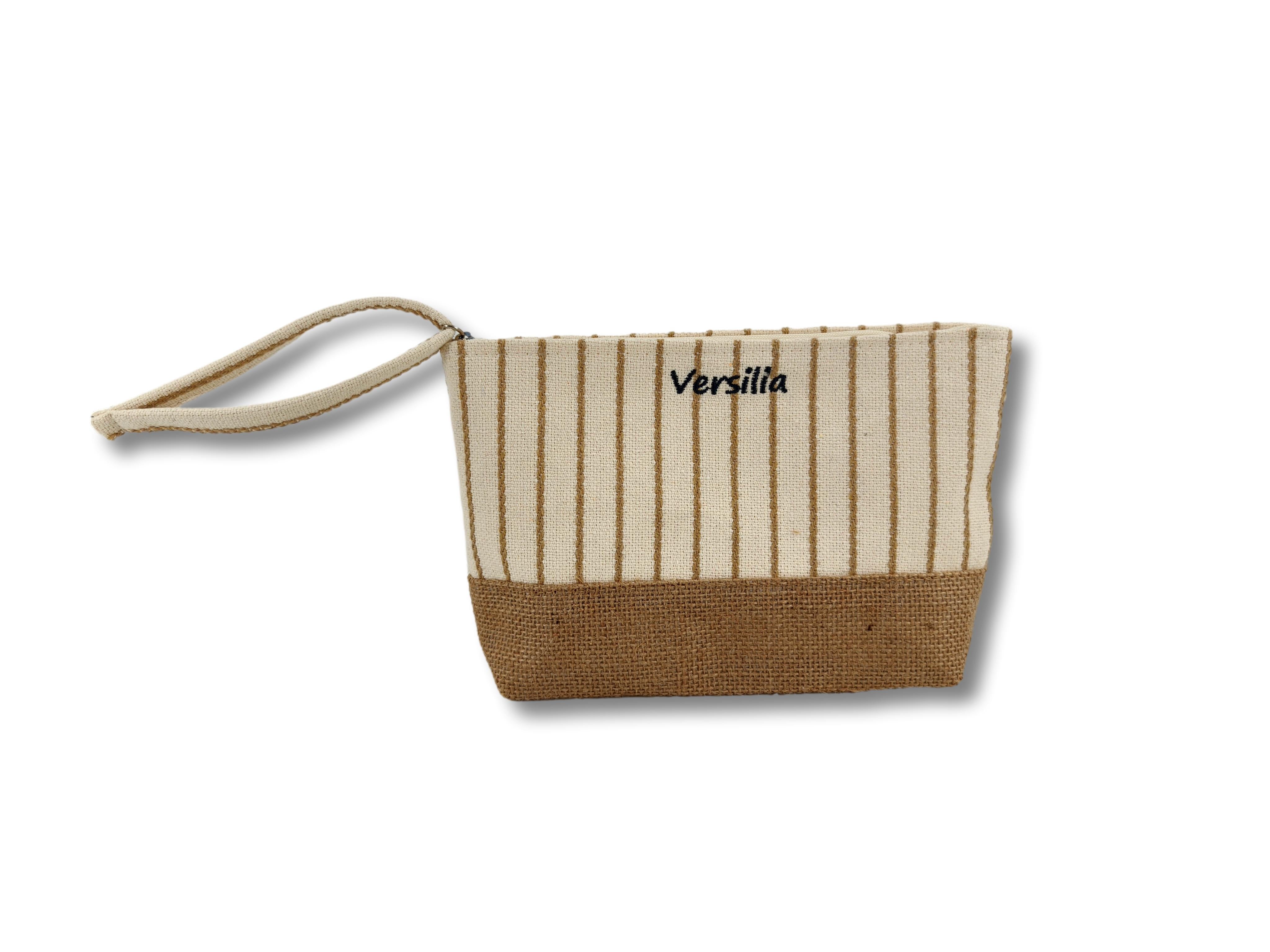 Pochette mare a righe Versilia beige