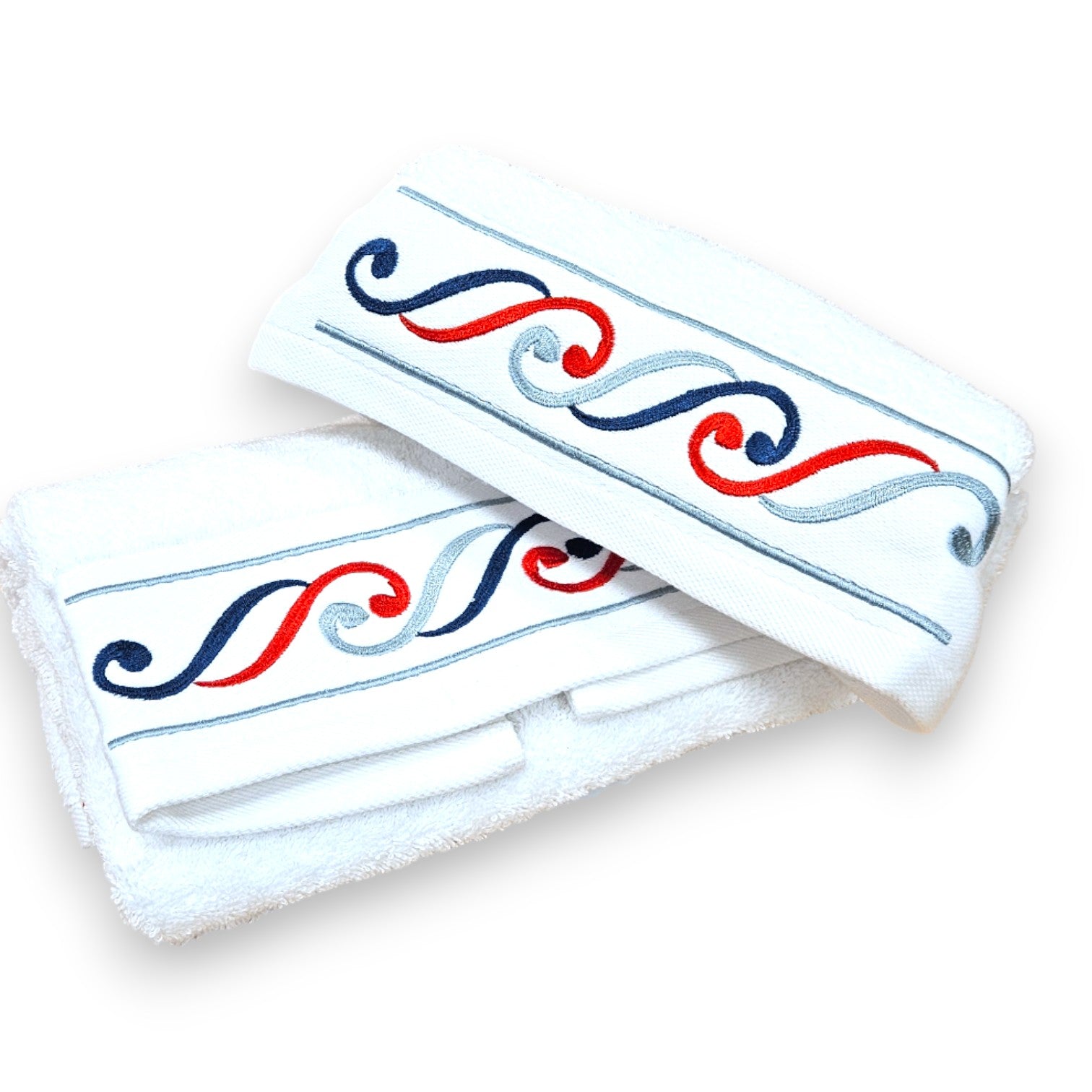 set asciugamani bagno con onde