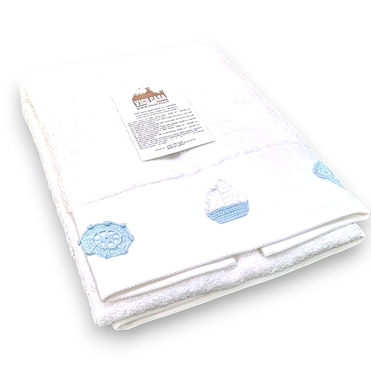 set asciugamani bagno tema marino