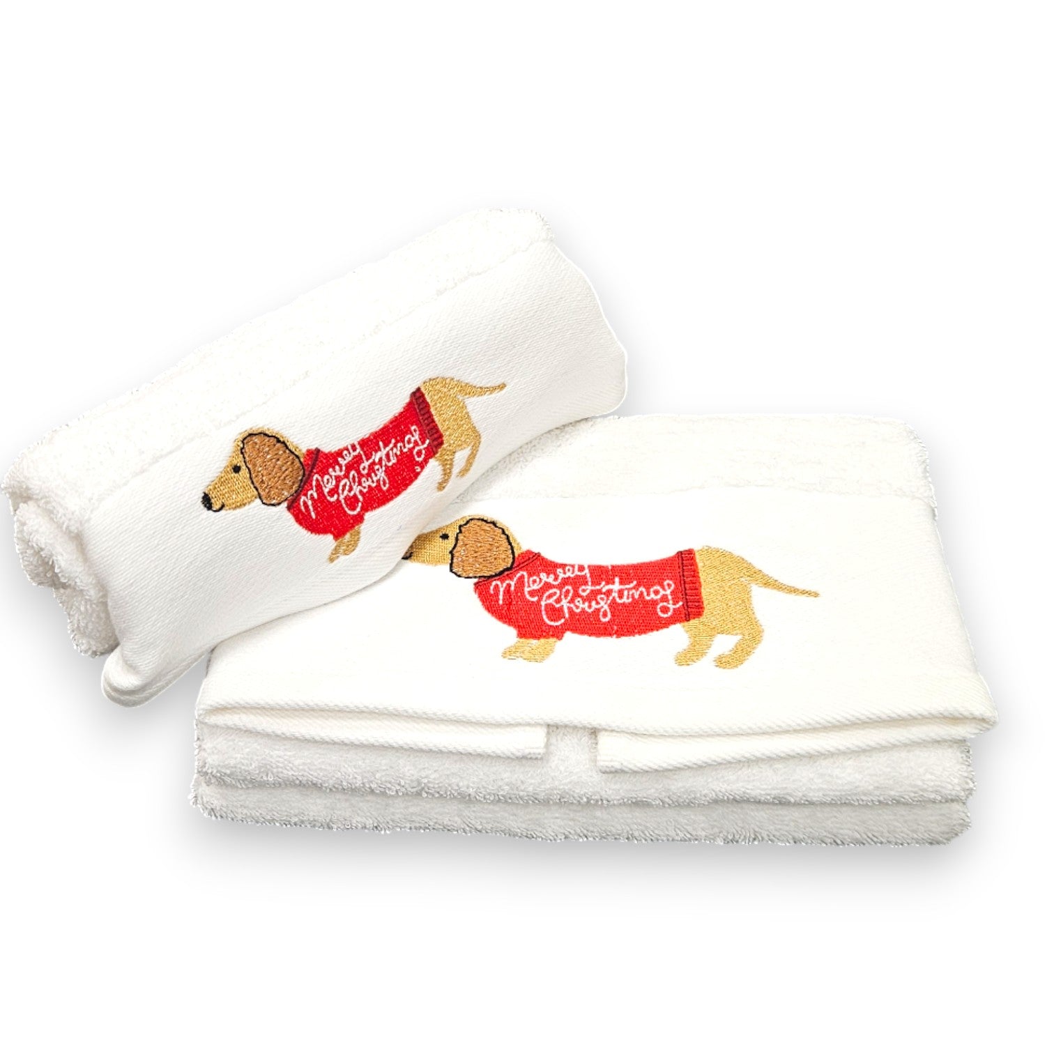Asciugamani da bagno con ricamo cani
