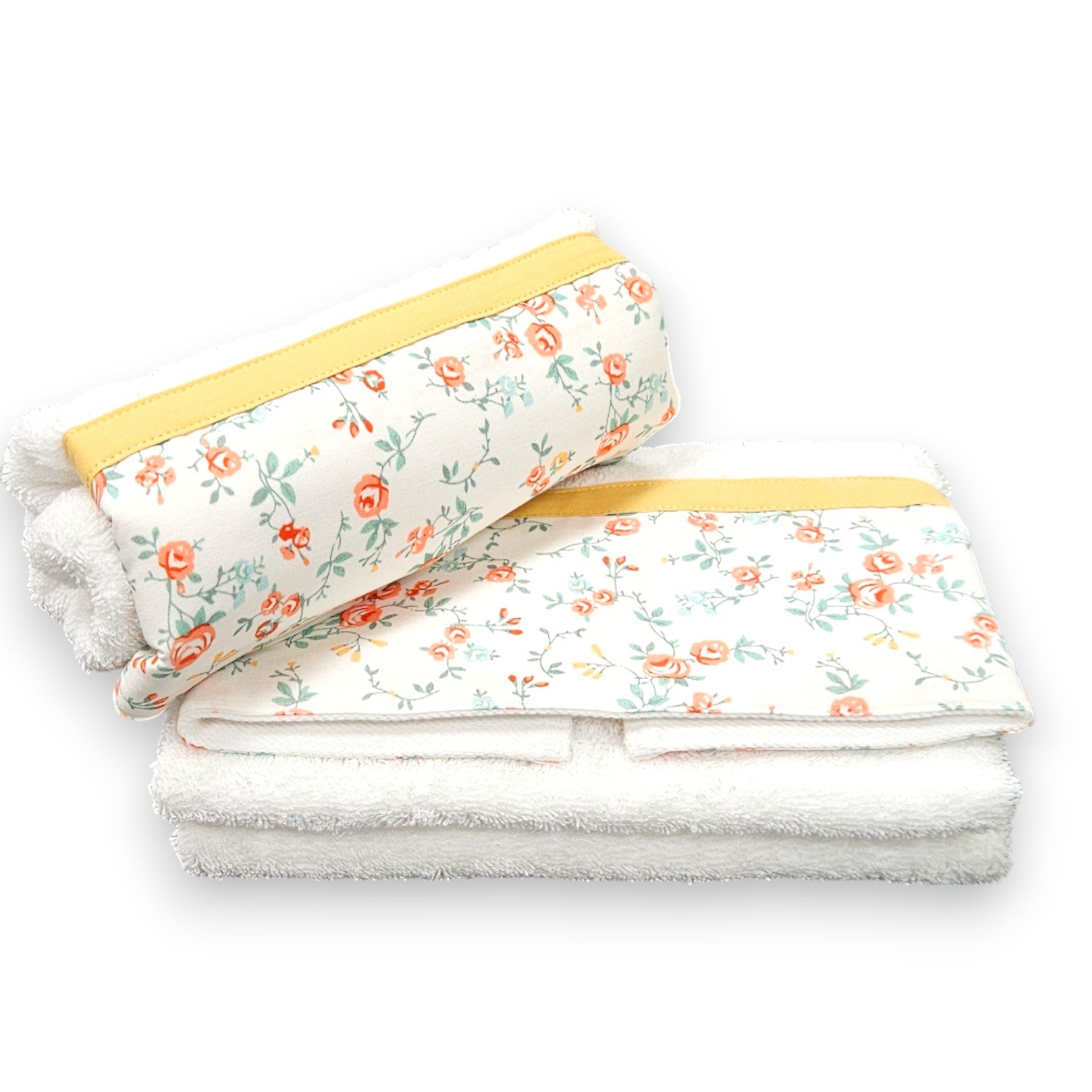 Asciugamani bagno con fantasia rose in cotone – set viso e ospite