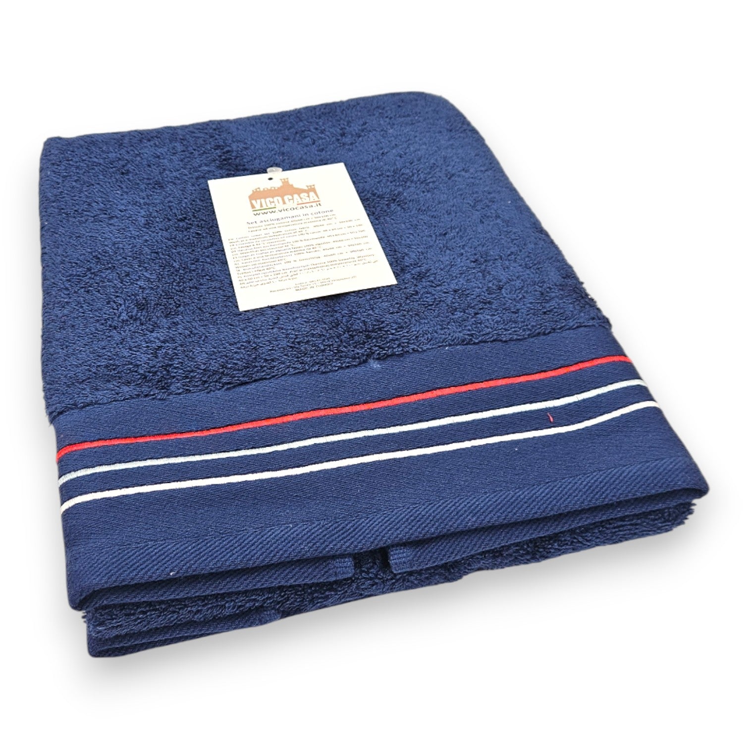 Asciugamani bagno FARO marino blu viso e ospite in cotone