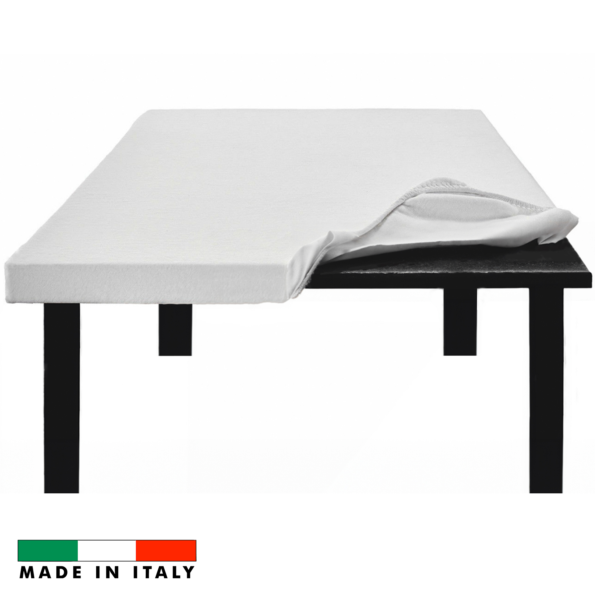 Copritavolo rettangolare in feltro con elastico 90x180 bianco