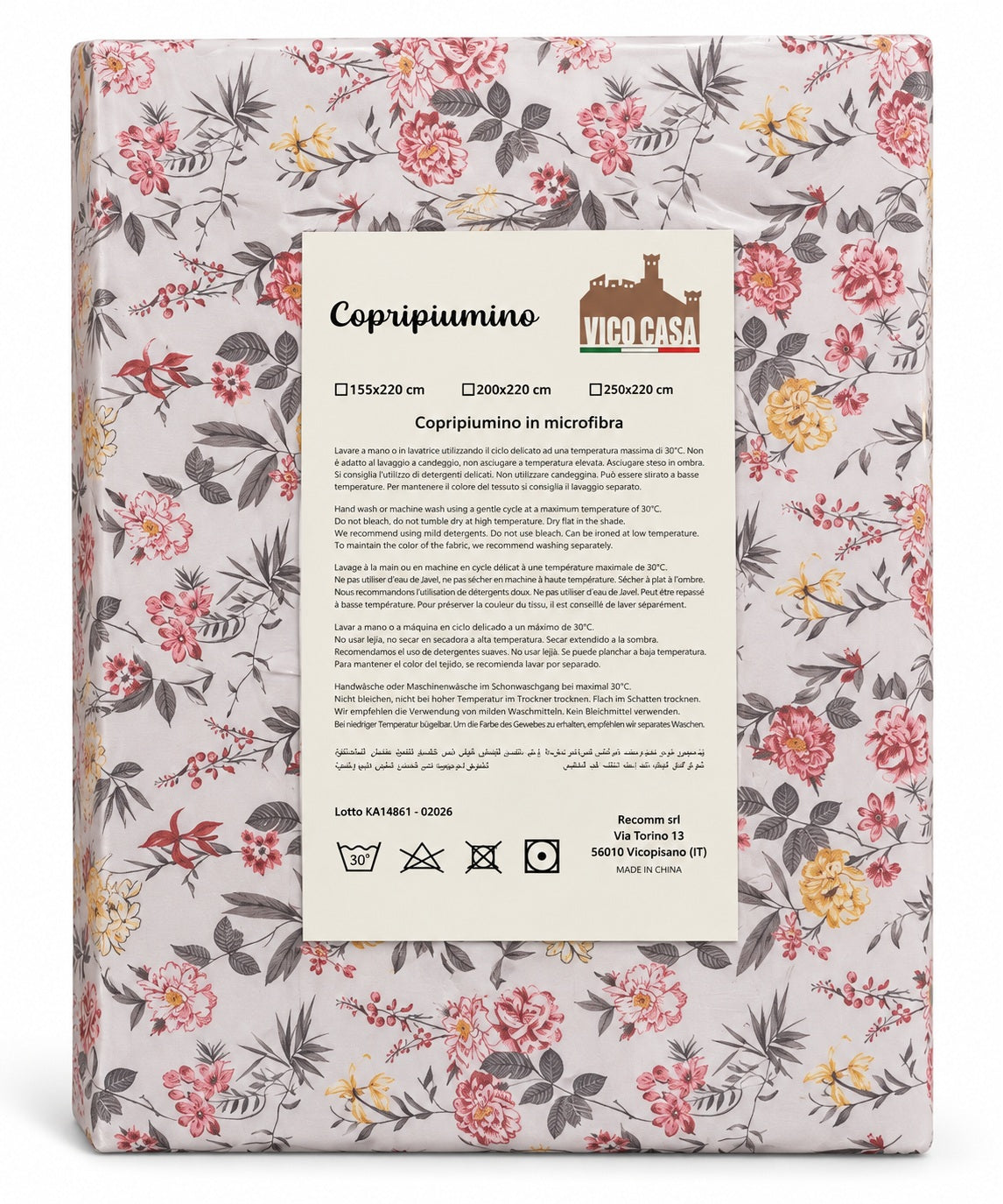Parure copripiumino in microfibra con federe