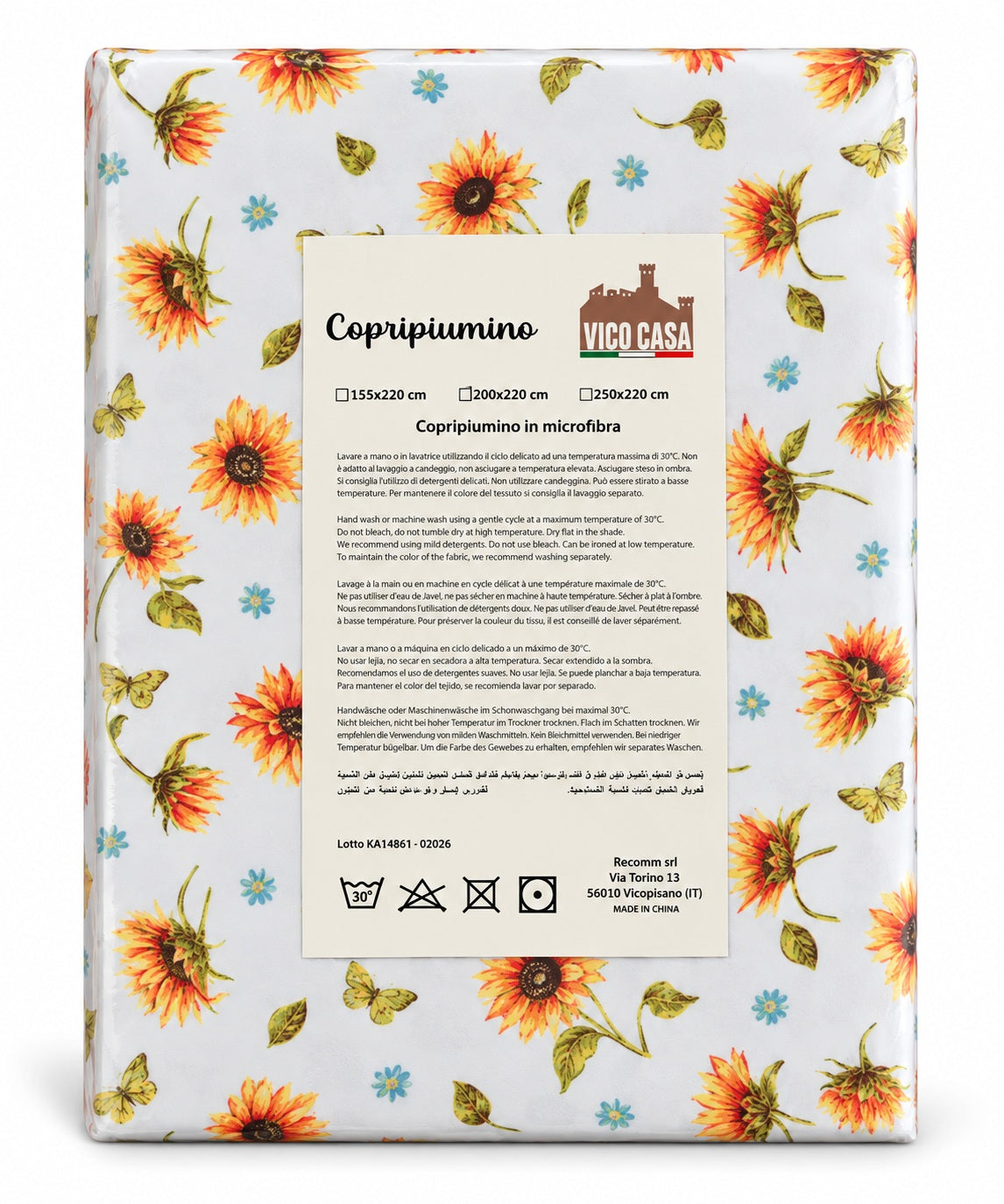 Parure copripiumino in microfibra con federe