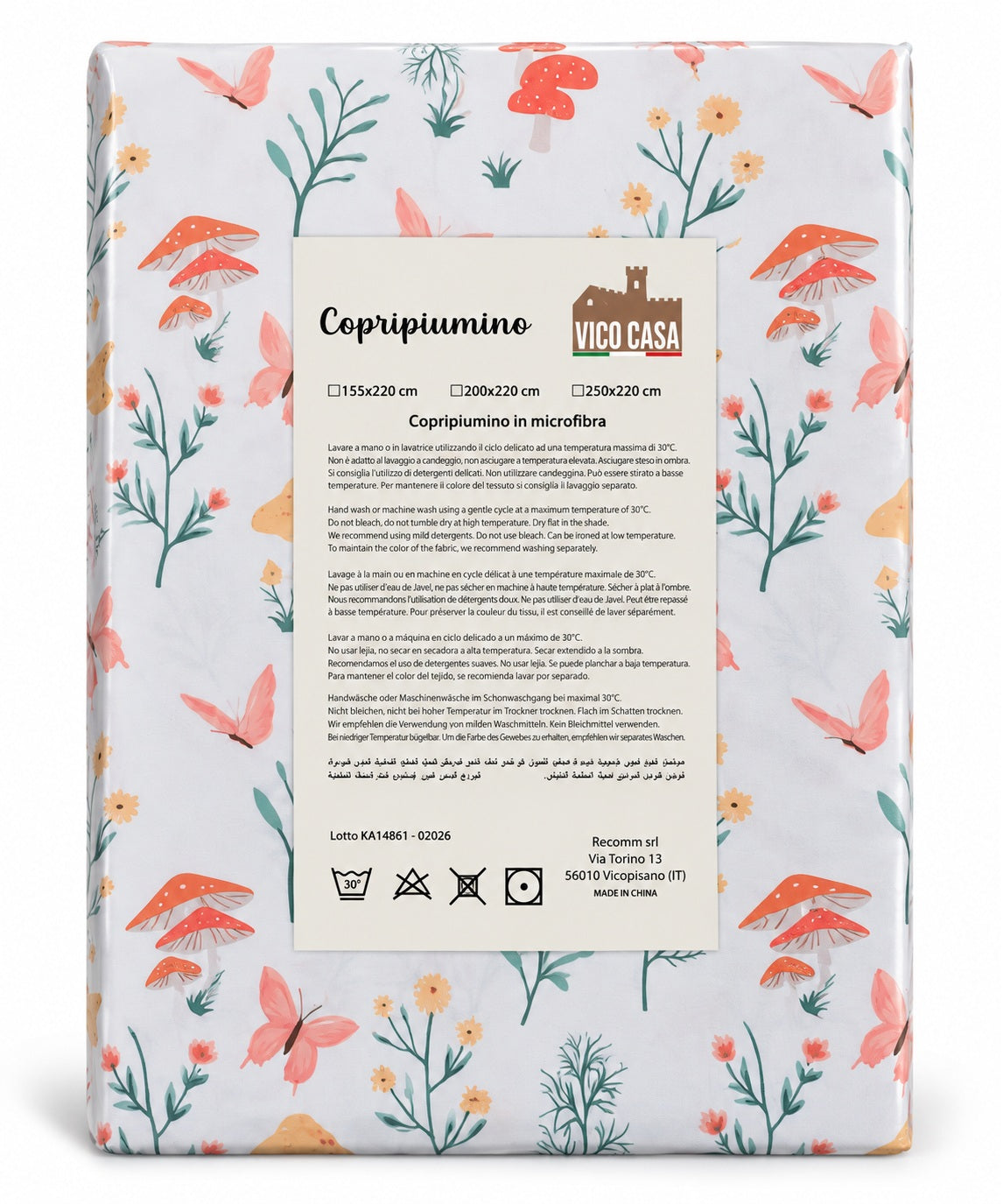 Parure copripiumino in microfibra con federe