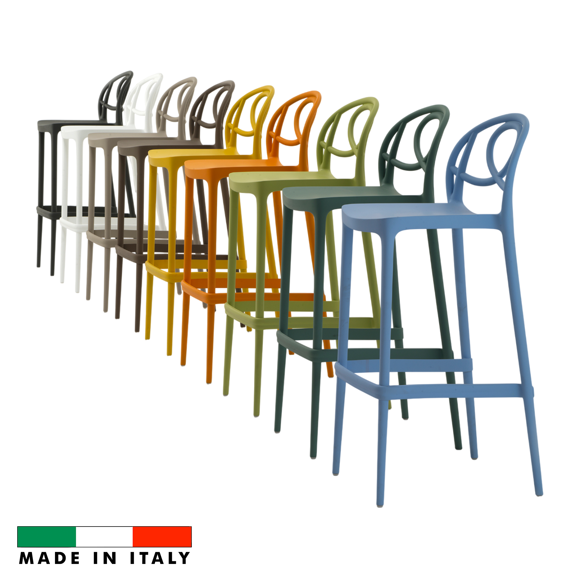 Set sgabelli Etoile Bar in polipropilene