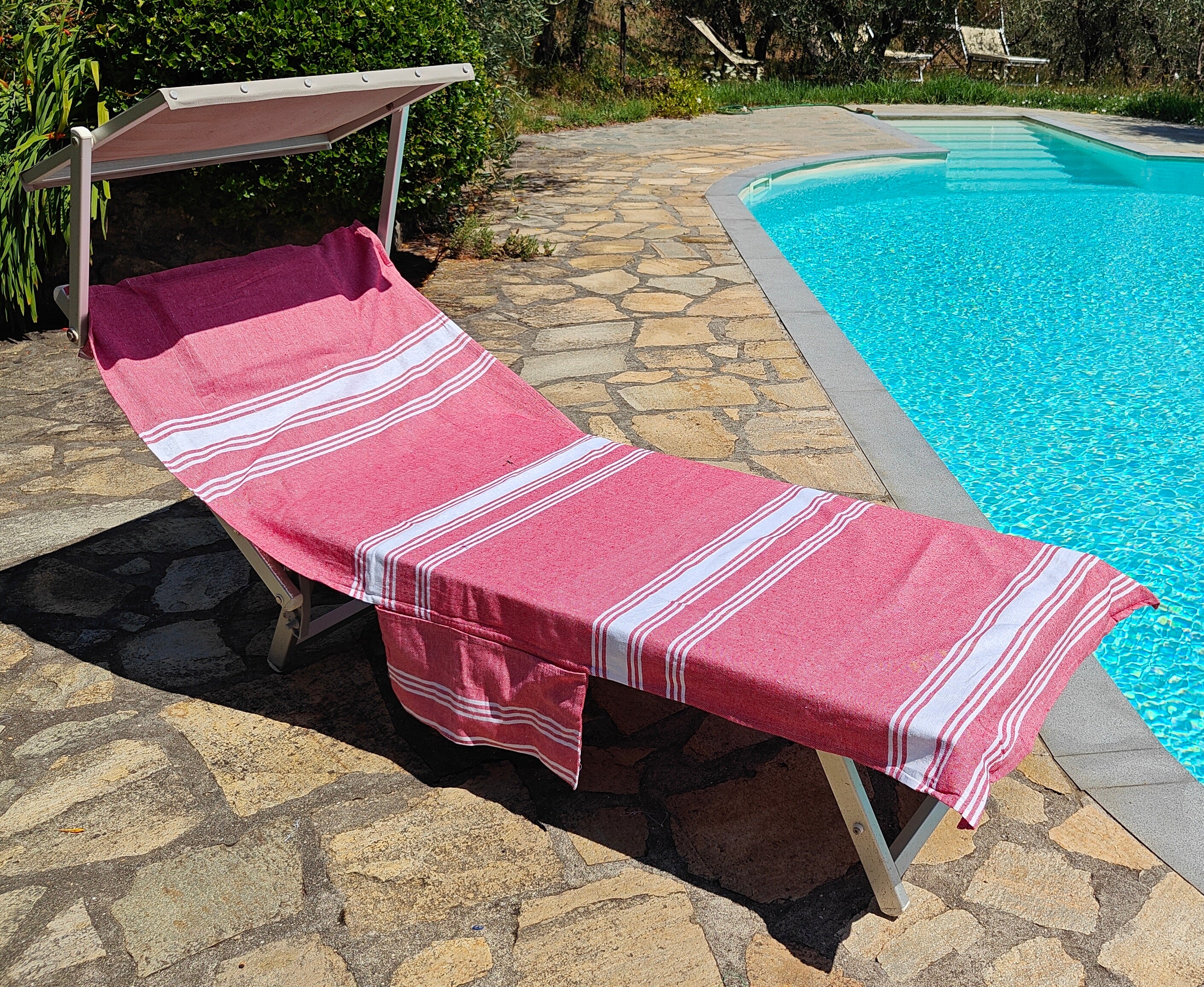 telo mare con cuscino e tasche
