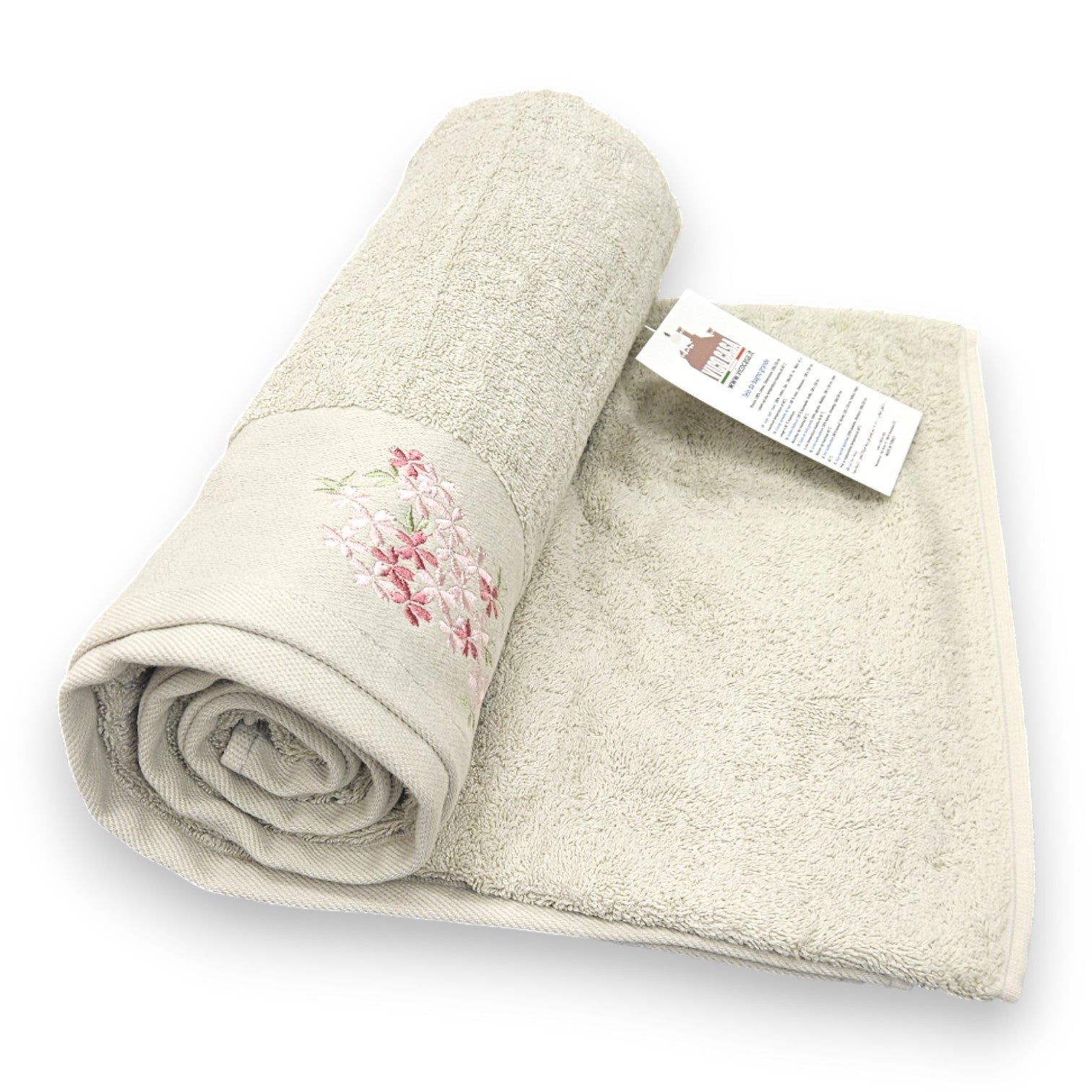 Telo bagno grande Julianna con fantasia floreale in cotone spugna 500 GSM