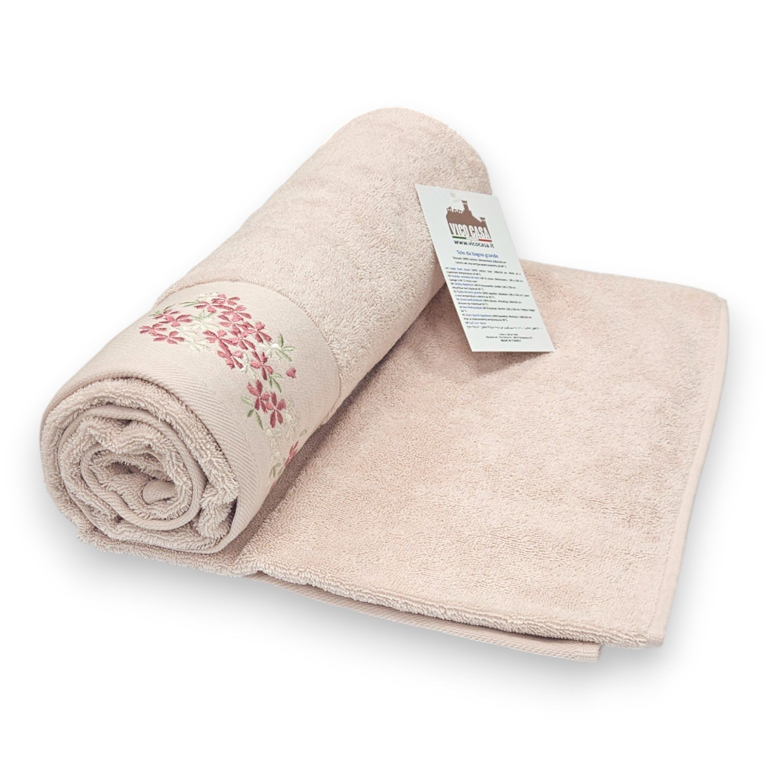 Asciugamani bagno Julianna in cotone spugna 500 GSM con pattern colori naturali