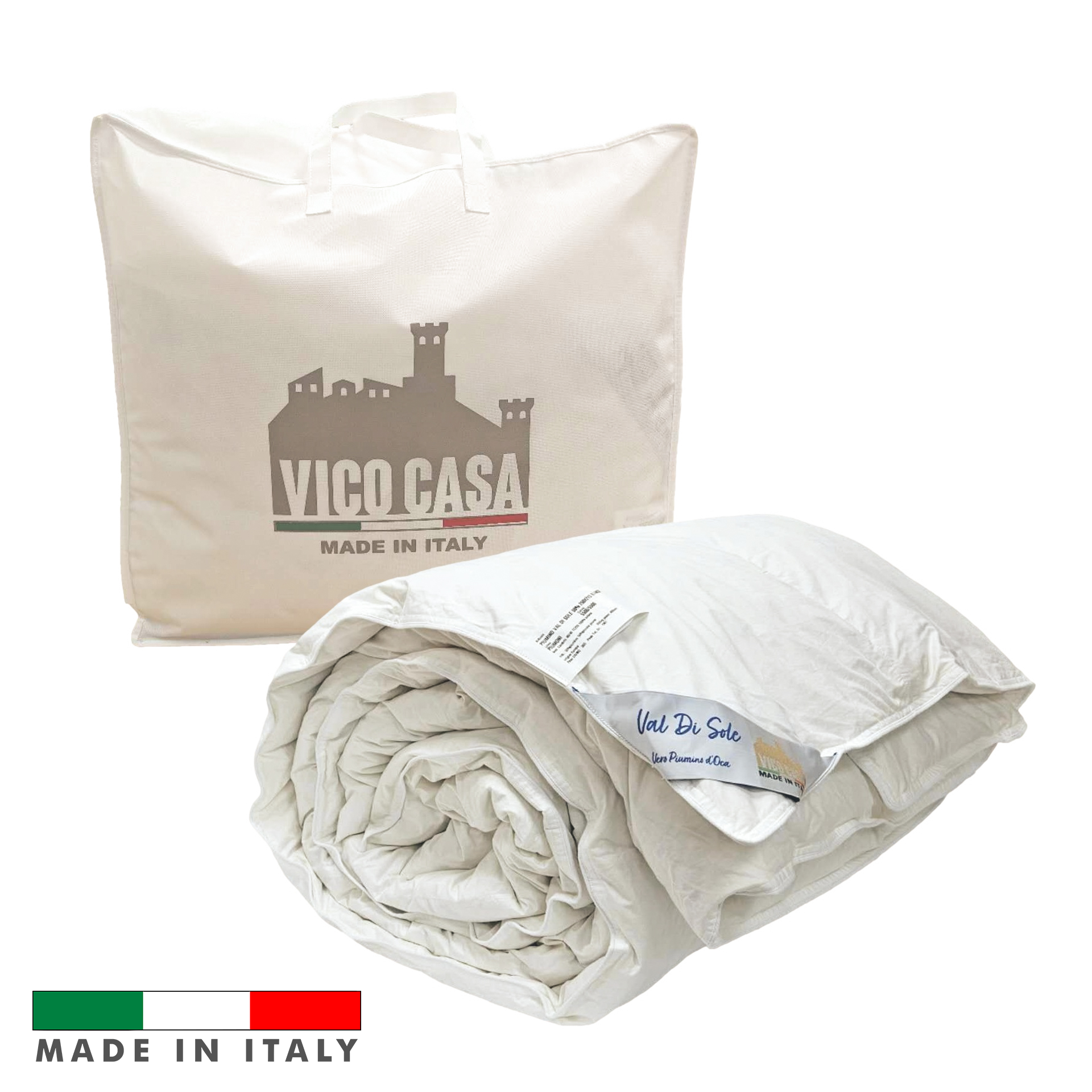 piumino letto bianco VAL DI SOLE in piuma d'oca