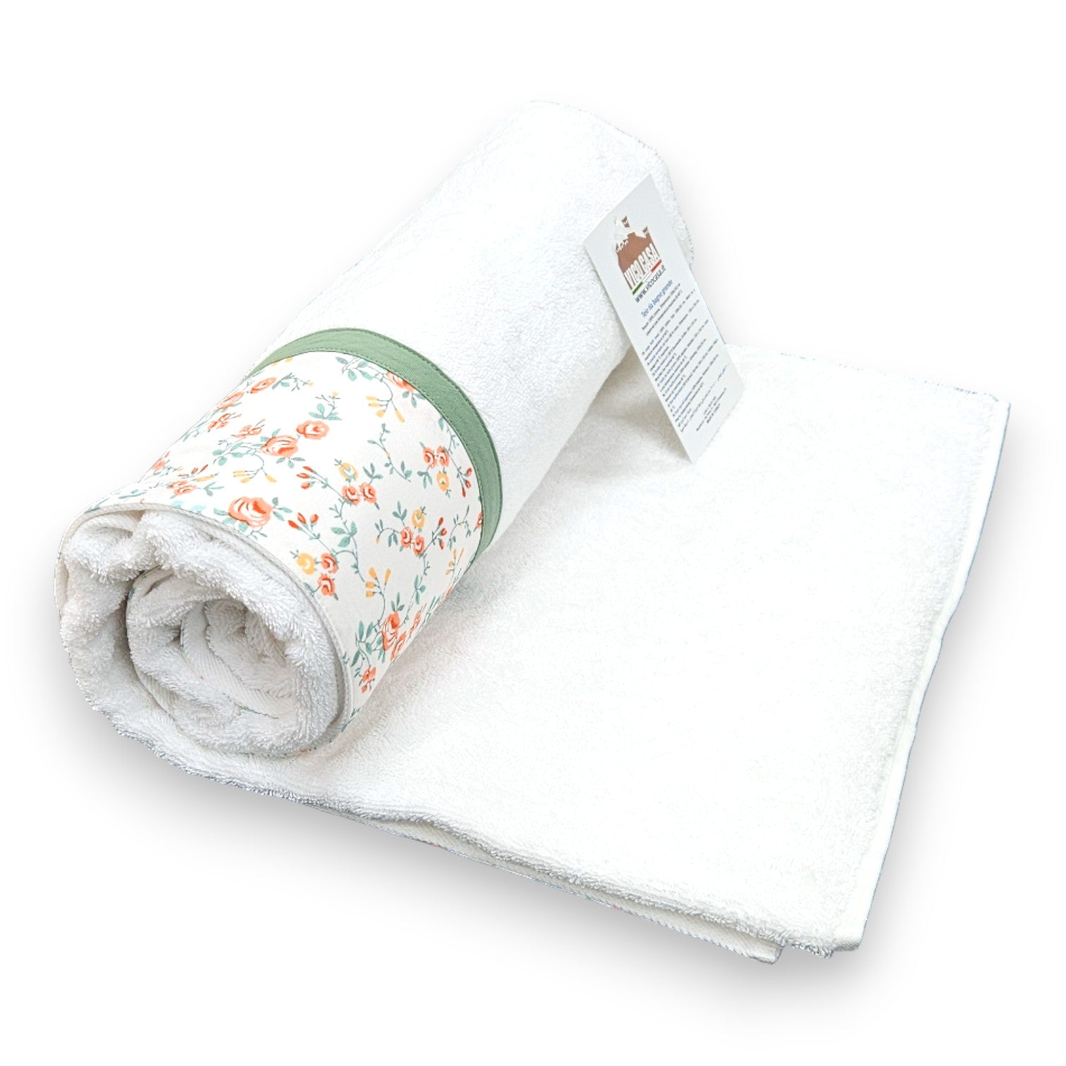 Dettaglio trama spugna cotone 500 GSM asciugamani bagno floreale