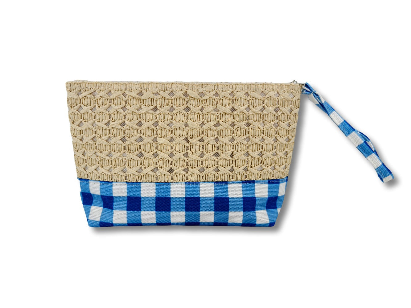 Pochette mare fantasia a scacchi blu