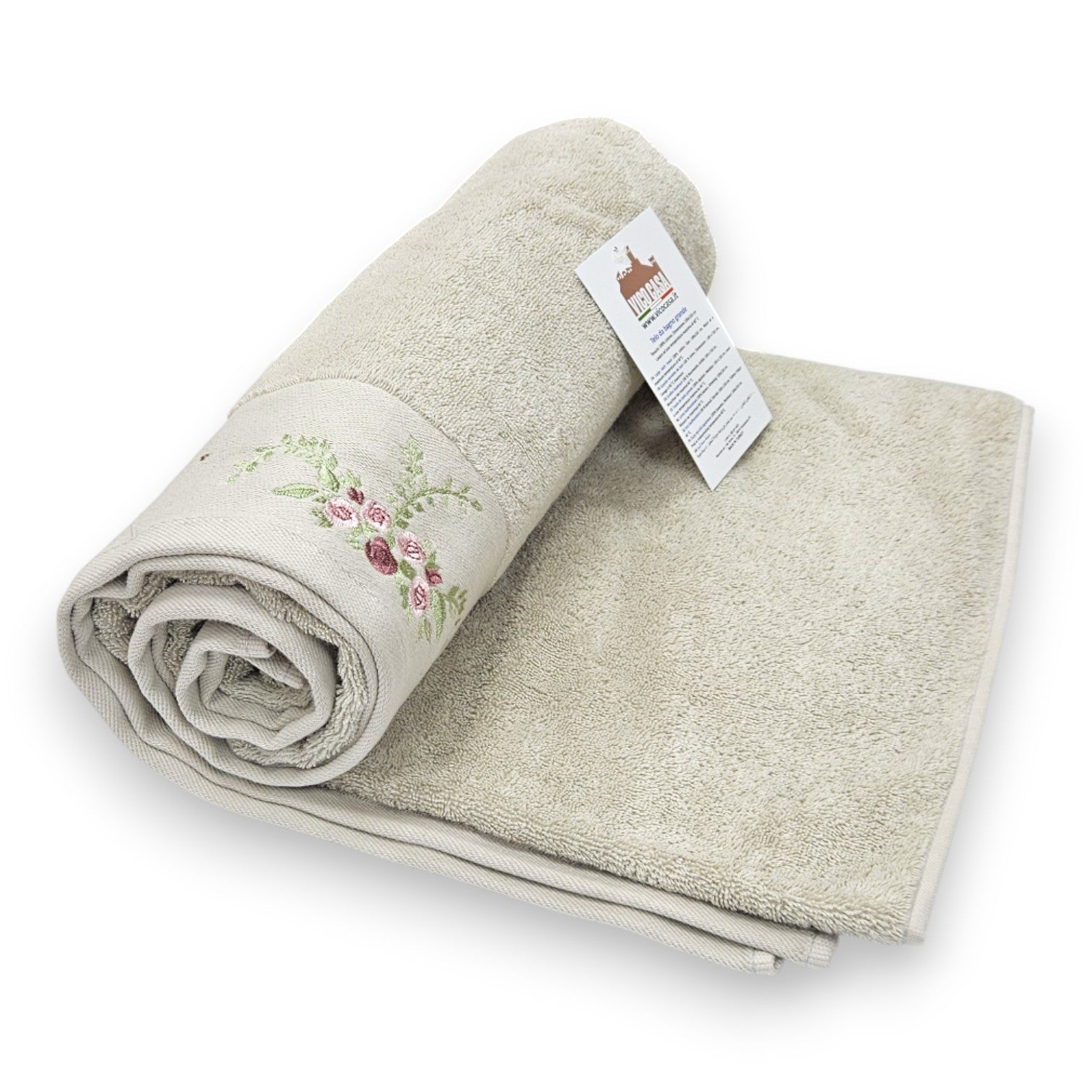 Telo bagno grande Noelle con pattern floreale in cotone spugna 500 GSM